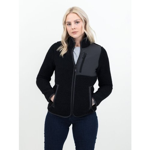 Teddy fleece sweater Kingsley woman zwart,2xl