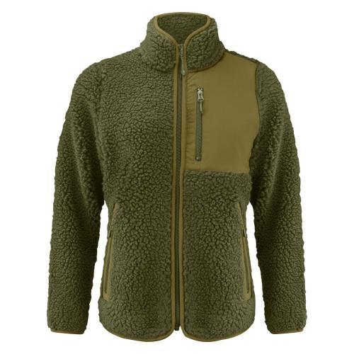 Teddy fleece sweater Kingsley woman mosgroen,l