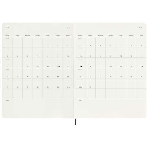 Moleskine 12M weekagenda XL zachte kaft zwart