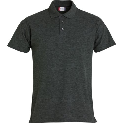 Basic heren polo antraciet melange,3xl