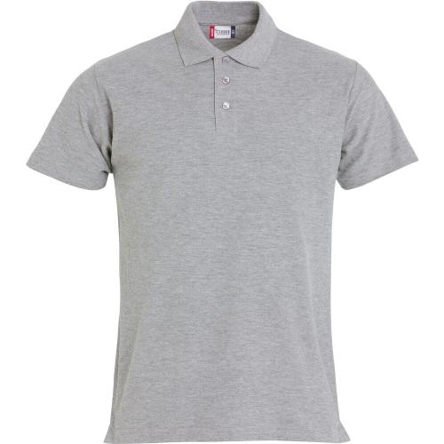 Basic heren polo grijsmelange,l