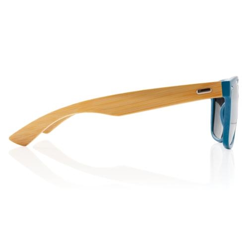 Bamboe en RCS zonnebril gerecycled plastic blauw