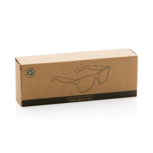 Bamboe en RCS zonnebril gerecycled plastic blauw