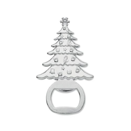 Flesopener Kerstboom mat zilver