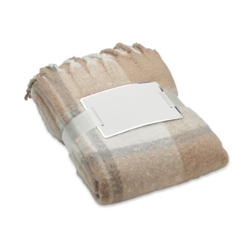 Geruite mohair deken Quet beige