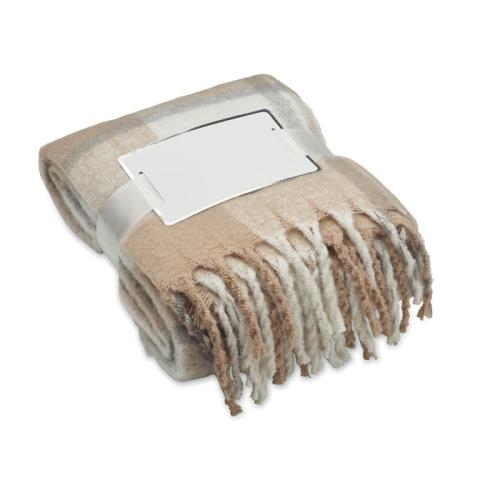 Geruite mohair deken Quet beige