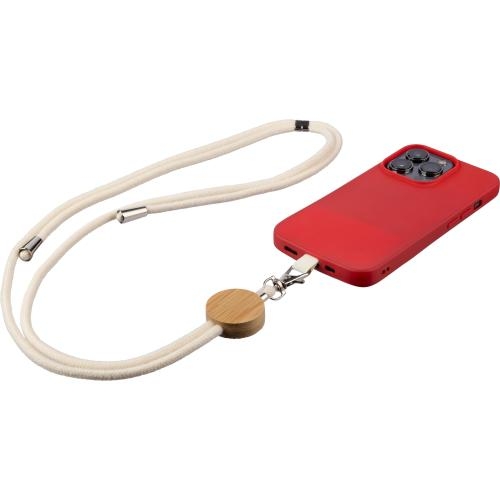 Katoenen telefoonlanyard Lucia sand