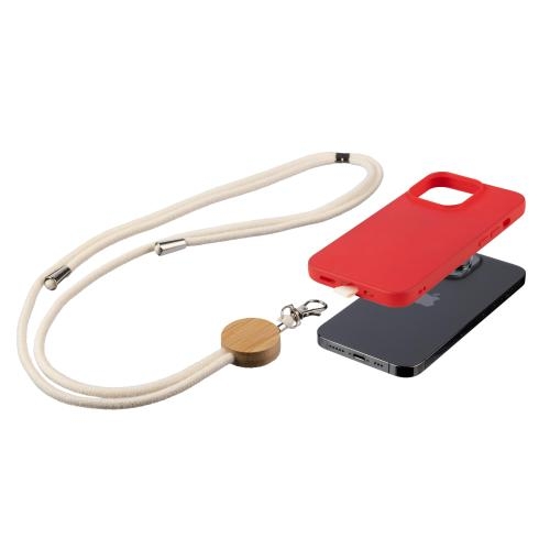 Katoenen telefoonlanyard Lucia sand