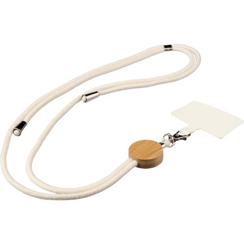 Katoenen telefoonlanyard Lucia sand