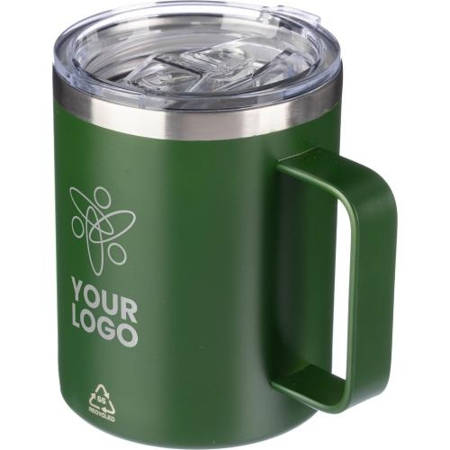Gerecycled dubbelwandige to-go mok Renate blauw