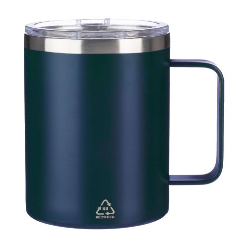 Gerecycled dubbelwandige to-go mok Renate blauw
