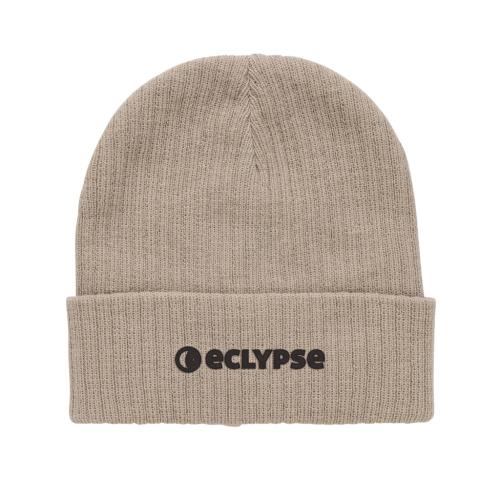 Polylana beanie met omslag sand