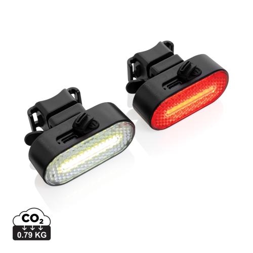 RCS oplaadbare fietslampjes Lumino zwart