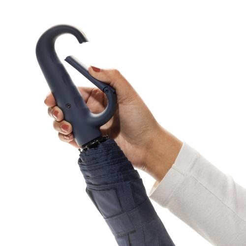 RPET 21 inch paraplu karabijn handvat donkerblauw