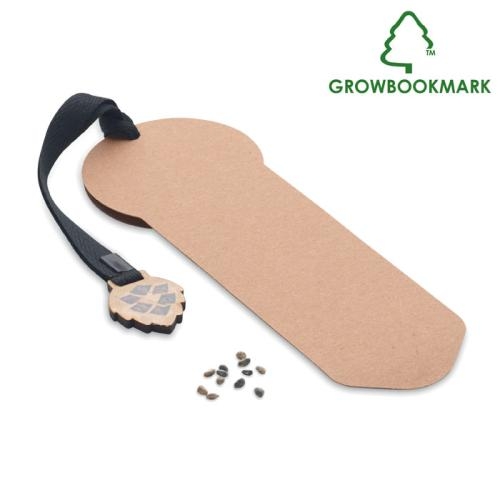 Bladwijzer pijnboomzaad Growbookmark™ beige