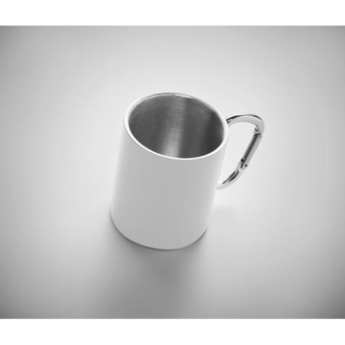 Metalen mok dubbelwandig 300ml Trumba wit