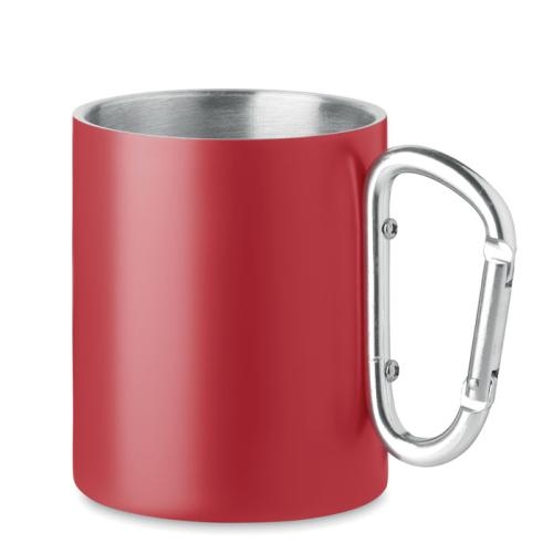 Metalen mok dubbelwandig 300ml Trumba rood