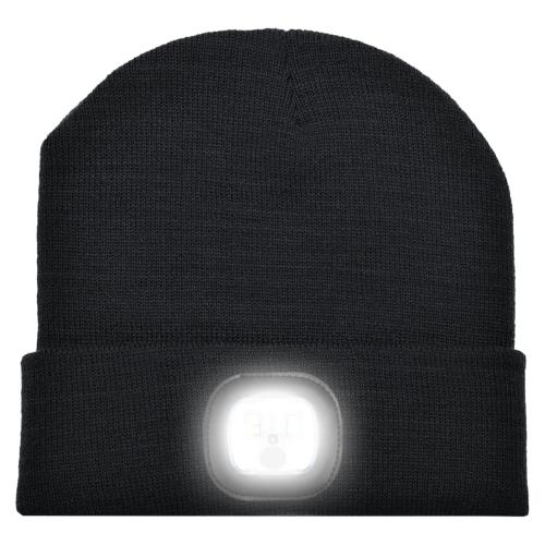 Gebreide mutsen met LED-lamp zwart
