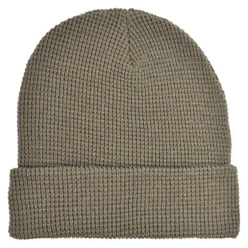 Wafelgebreide muts olijfgroen