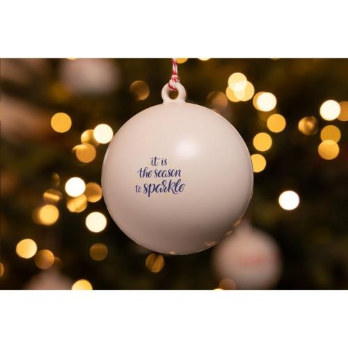 Kerstbal gerecycled kunststof wit