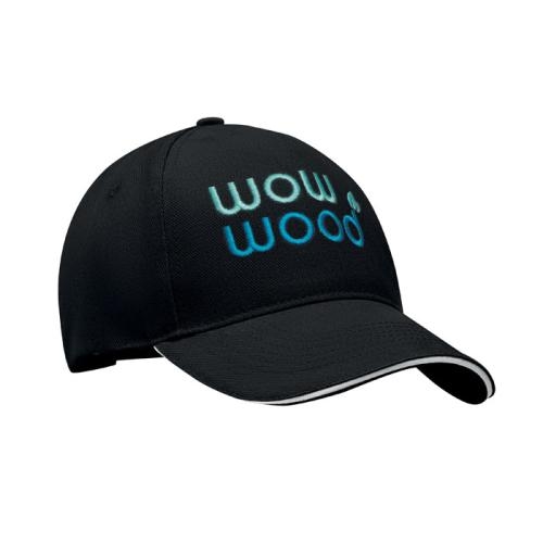Katoenen baseball pet Singa wit/zwart