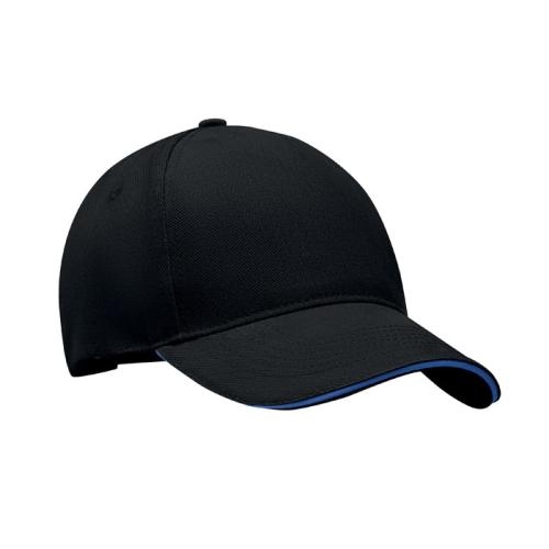 Katoenen baseball pet Singa zwart/blauw