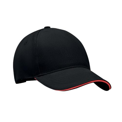 Katoenen baseball pet Singa zwart/rood