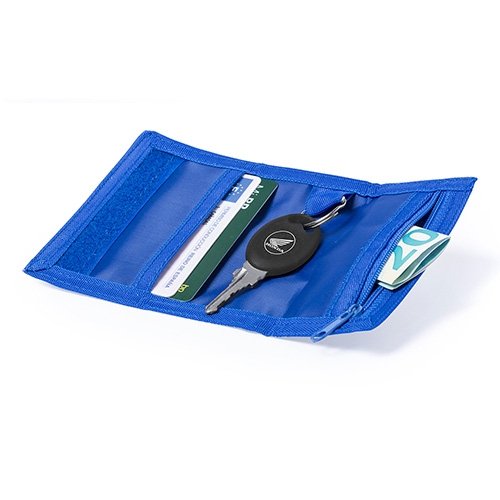 Portemonnee met sleutelhanger blauw