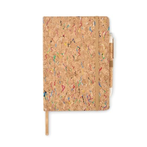 A5-notitieboekje gekleurd kurk beige