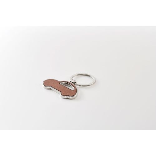 Sleutelhanger in auto-vorm bruin