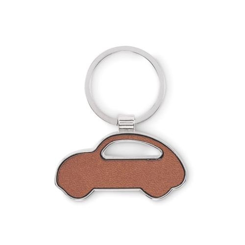 Sleutelhanger in auto-vorm bruin