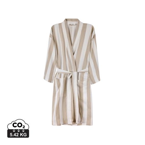 Katoenen hamam badjas S-M beige/wit