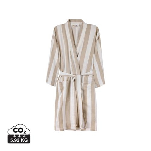 Katoenen hamam badjas L-XL beige/wit