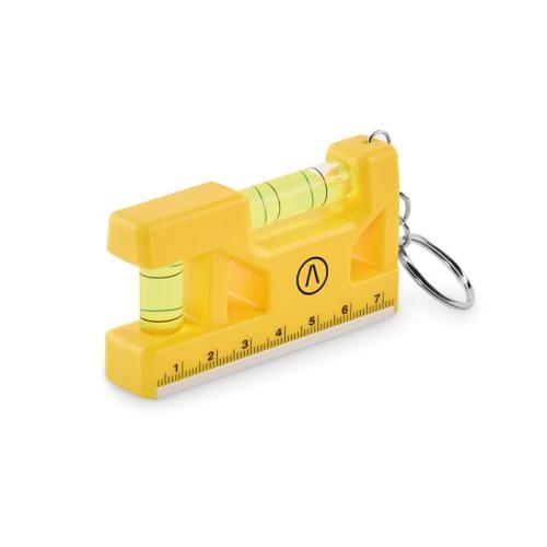 Magnetische waterpas sleutelhanger geel