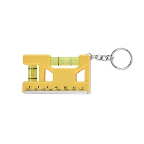 Magnetische waterpas sleutelhanger geel