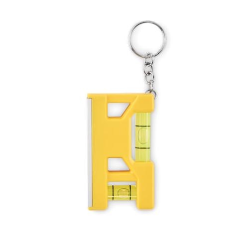 Magnetische waterpas sleutelhanger geel