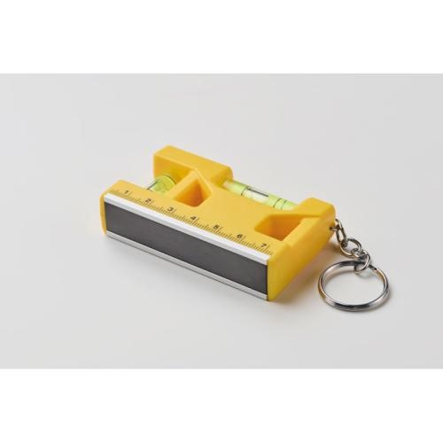 Magnetische waterpas sleutelhanger geel