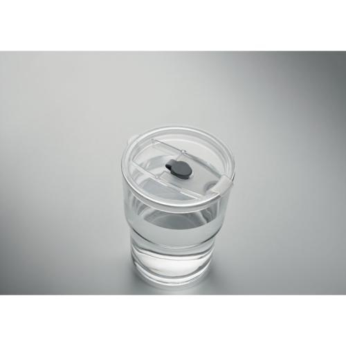 Glazen beker met rietje 400 ml Sip transparant