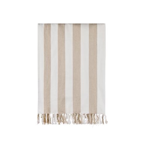 VINGA Ornos GRS katoenen hamamdoek beige/wit