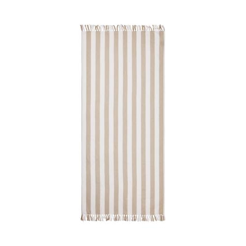 VINGA Ornos GRS katoenen hamamdoek beige/wit