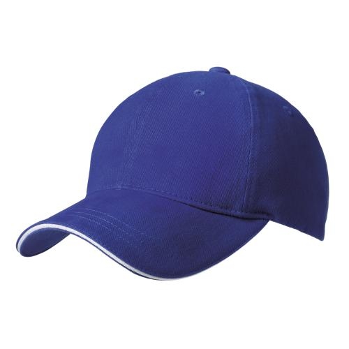 Katoenen sandwich cap royal/wit