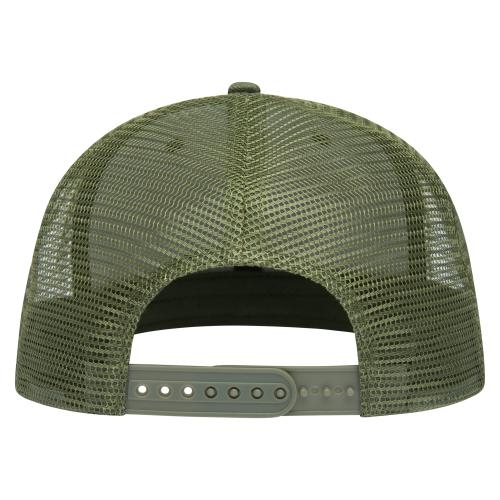 Trucker cap hoog profiel flat peak olijfgroen
