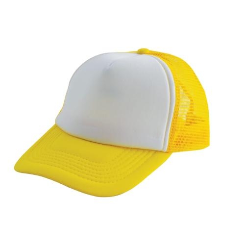 Truckers cap geel/wit