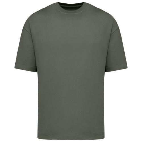 Ecologisch oversized heren-T-shirt organic khaki,2xs