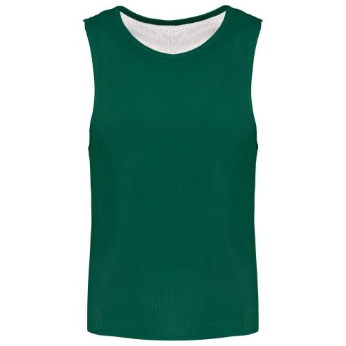 Omkeerbaar multisport-hesje kids donkergroen / wit,6-10