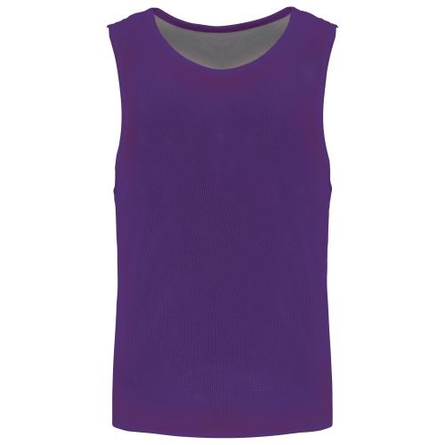 Omkeerbaar multisport-hesje kids paars/grijs,6-10