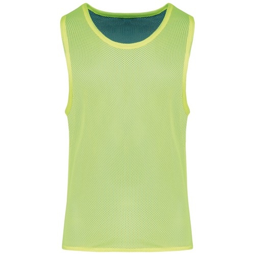 Omkeerbaar multisport-hesje kids fluor geel / royal blauw,10-14