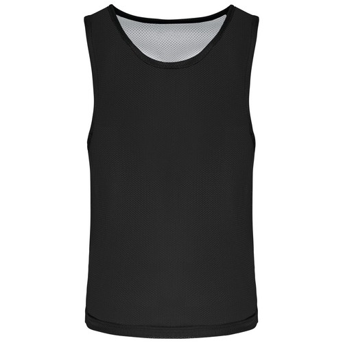 Omkeerbaar multisport-hesje kids zwart/wit,10-14