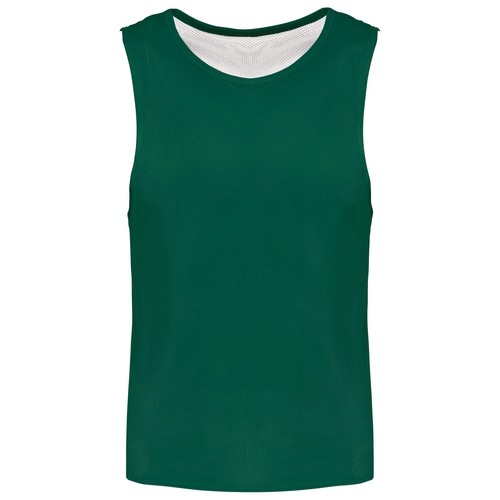 Omkeerbaar multisport-hesje kids donkergroen / wit,10-14