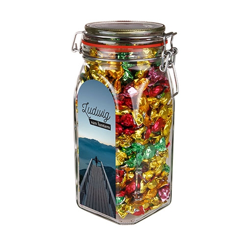 Weckpot 1,5L met snoep metallic sweets